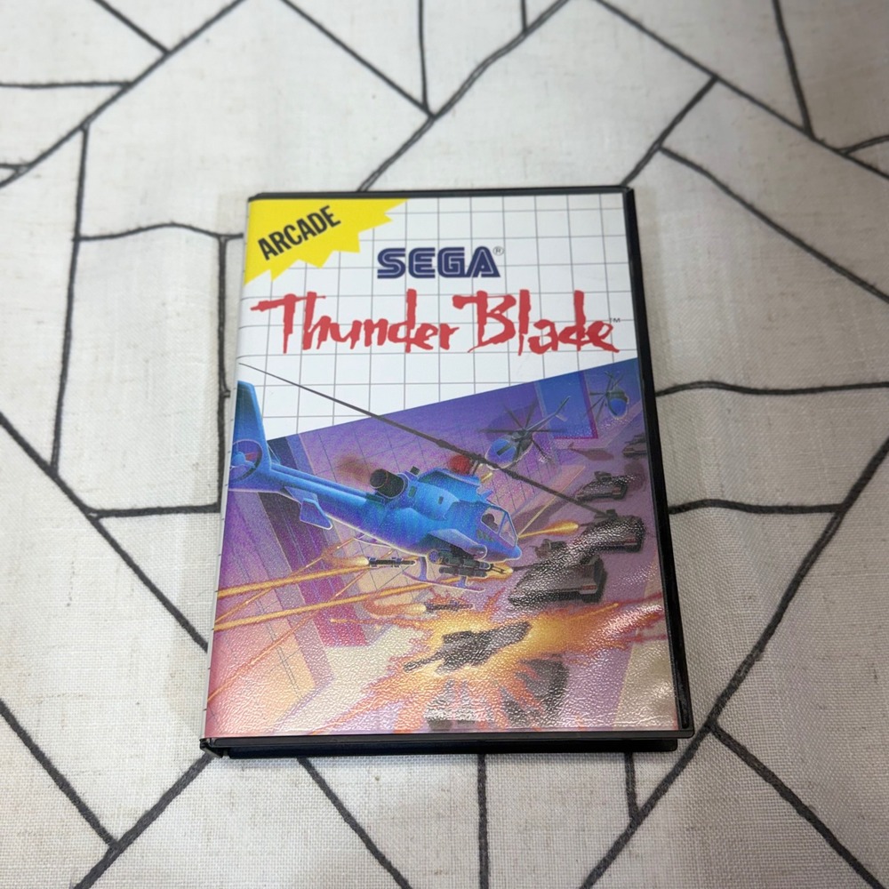 Sega Master System Thunder Blade Game Black CIB Tested Arcade Port 7011
